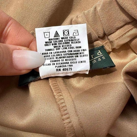 Harve Benard Dress Slack Trousers Women 2 Petite Tan Ankle Brushed Office Career - Picture 5 of 6